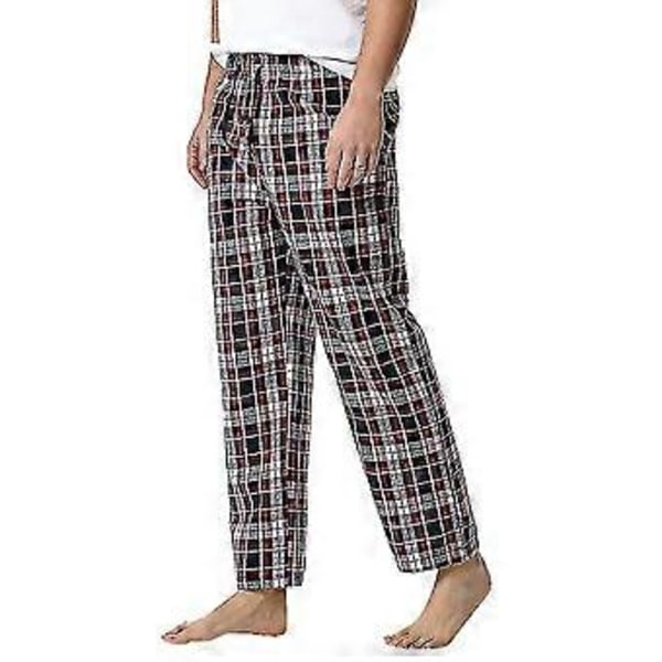 Herreternet Bomulds Pyjamasbukser/YY(S Sort Hvid Rød)