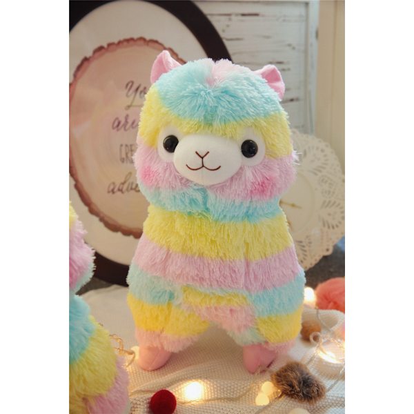 Knusblød Fyldt Legetøjs Llama Regnbue Alpaca Dukke Lam Fyldt An