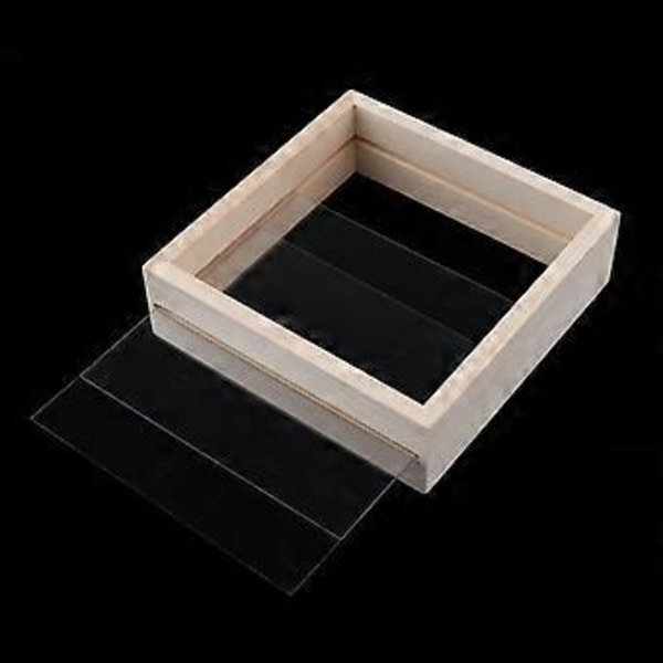 Kreativ dobbeltsidet glasprøve gennemsigtig træramme 11,4 x 16,4 cm (13,7 x 13,7 cm)