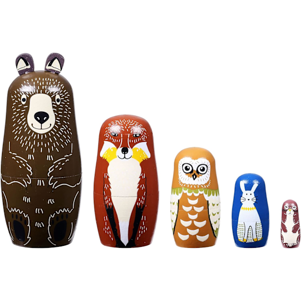 Karhu Venäläiset Nesting Nuket Matryoshka Puu Pinoaminen Sisäkkäinen Sarja 5