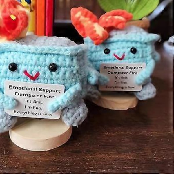 Handgjord Inspirerande Crochet Positiv Dock Söt Soptipp Eld Crochet Dock Present Kvinnor Födelsedag Ch