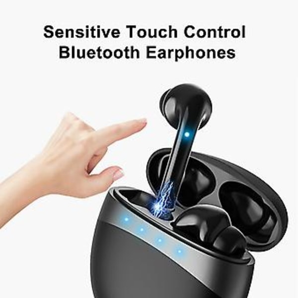 TWS Bluetooth 5.0 Hörlurar Trådlösa Hörlurar Stereo Hörlurar För Android iPhone (Svart)