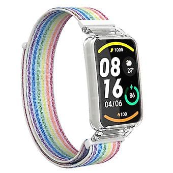 PC-etui + Nylon Loop-rem til Xiaomi Mi Band 7 Pro (Farverig)