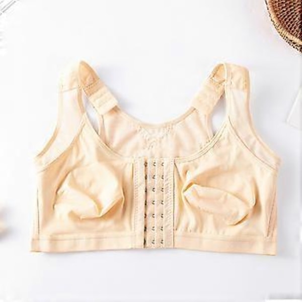 Uusi seksikäs naisten racerback-mallinen etukiinnitteinen leikkauksen jälkeinen lääketieteellinen kompressio korkean tuen leveillä olkaimilla varustettu urheiluliivi (3XL Aprikoosi)