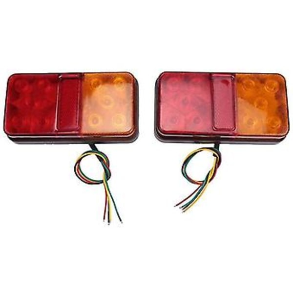 2 st LED-bakljus för släpvagn 12v-80v Lastbils sidolampa 10 LED Lastbils blinkerslampa för lastbil båt