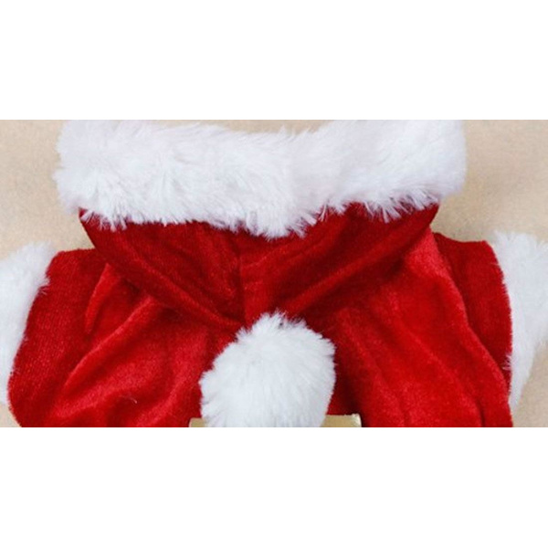 Jultomte hundkostym bomull husdjurskläder vinterhuvad kappa