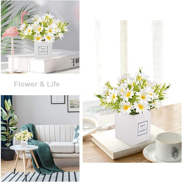 Konstgjorda blommor, prästkrageblomma med sidenliknande prästkrage