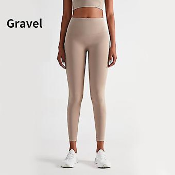 Højtaljede Leggings med Naked Feeling Push Up Sport Kvinder Fitness Løbe Yoga Bukser Energi Sømløse Leggings Gym Pige Leggings (L Grå)