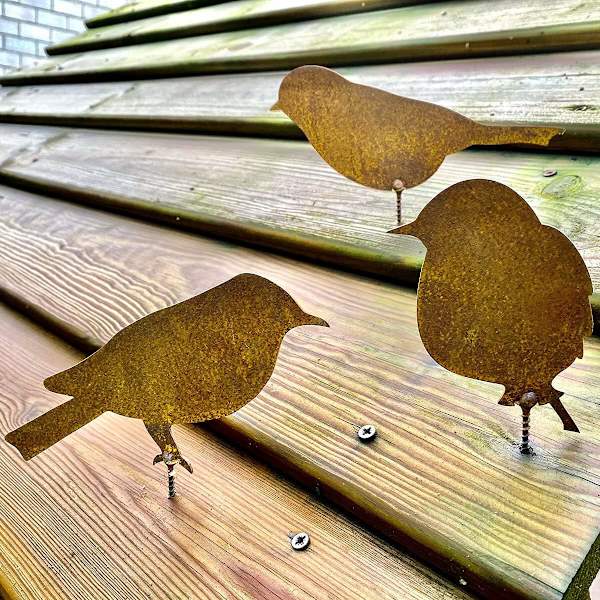 Fugletræ - Metalhavedekoration - Naturlig rust Rust