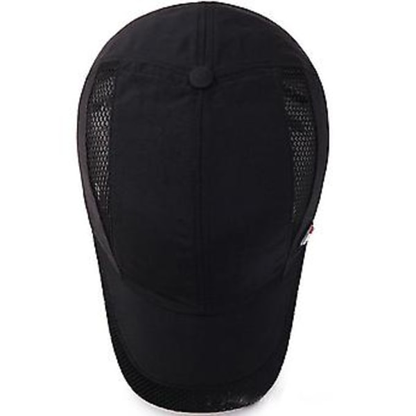 Mænd Kvinder Mesh Baseball Kasketter Sport Løbeåndbar Visir Hatte Sommer Unisex (Sort)