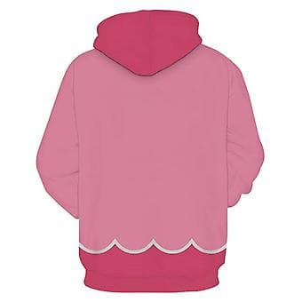 Unisex Mario 3d Hættetrøje Dame Herre Hættetrøje Pullover Jumper Toppe Gaver (S Peach)