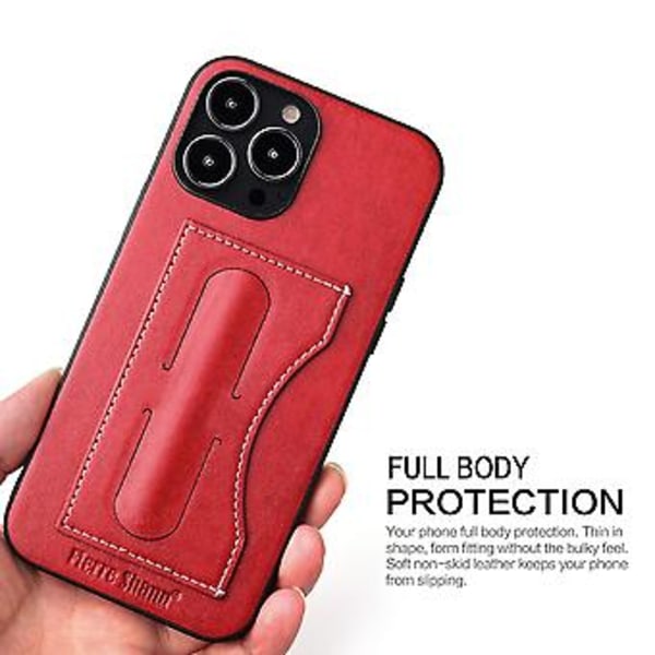 Fierre Shann Holder PU-fodral för iPhone 15 Plus (Röd)