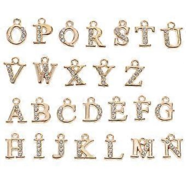 26 kpl Strassikirjainkorut Alloy-kirjainkorut Mini-aakkosriipukset