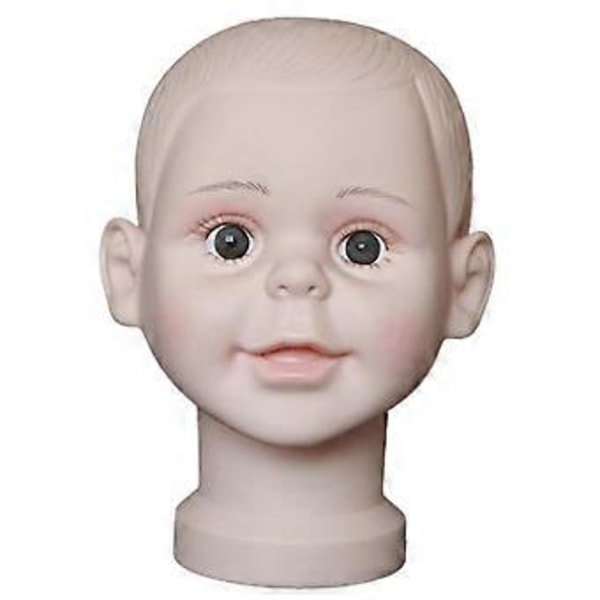PVC Barn Huvud Mannekäng Modell Peruker Hatt Glasögon Halsduk Displayställ S(M)