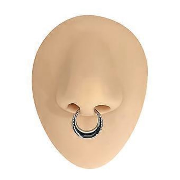 Chic Rostfritt Stål Segment Näsa Brosk Hoop Eleganta Näsringar Trendig Näsring för Fest Bröllop Daglig Användning(1.2 10mm Silver)