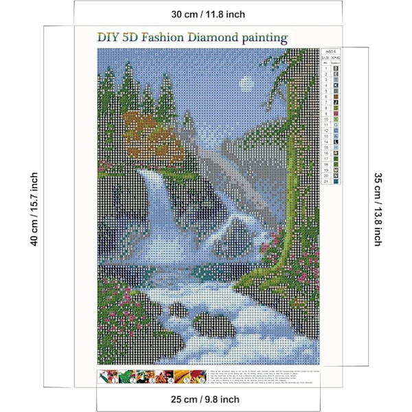 5D ferskentræ diamantmaleri dekorationssæt 30*40cm 1