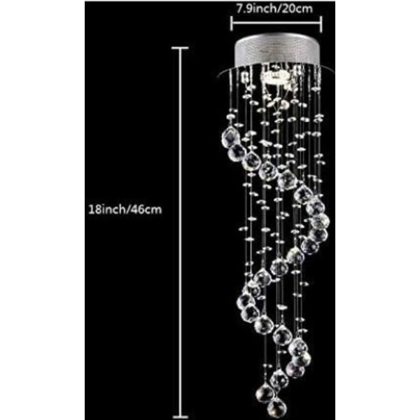 Moderne LED-lysekroner i taket Spiral Ball Raindrop K9 Crys