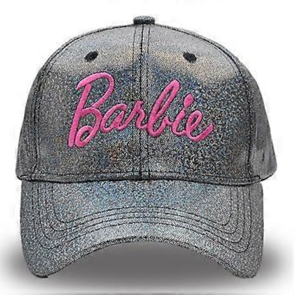 Dam & Flickor Barbie Laser Basebollkeps Sommar Höst Rosa Bokstav Broderad Justerbar Snapback Hatt (Svart)