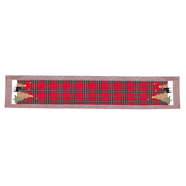 Julebordløber, ternet juletema middagsbord flag P