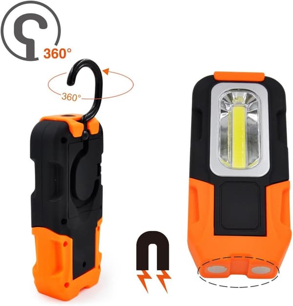 LED arbeidslys 3W COB LED bærbar magnetisk lommelykt AAA Bat