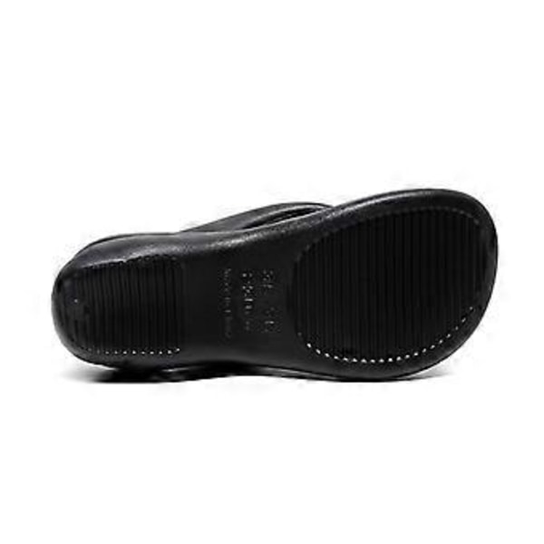 6CM Tykksålede Flip-flops Sommersandaler for Kvinner Myke EVA Strand Sklisikre Sandaler Svart(39 40 )