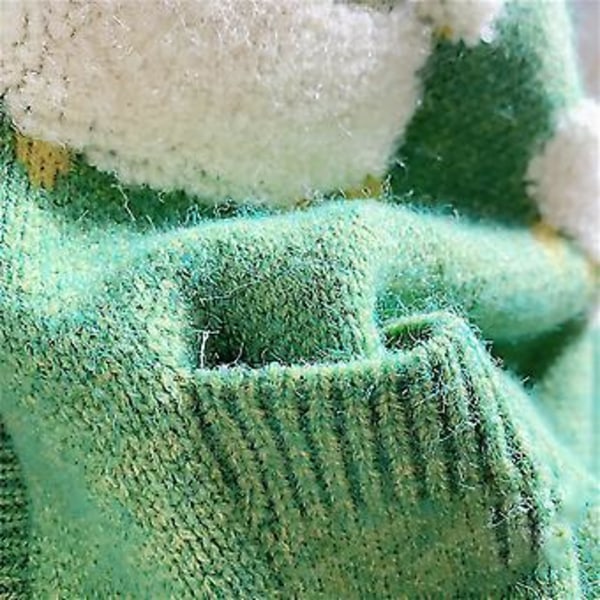 Kvinner Casual Lang Ermet Stripete Patchwork Lang Cardigan Topper Bluse Frakk (Grønn)