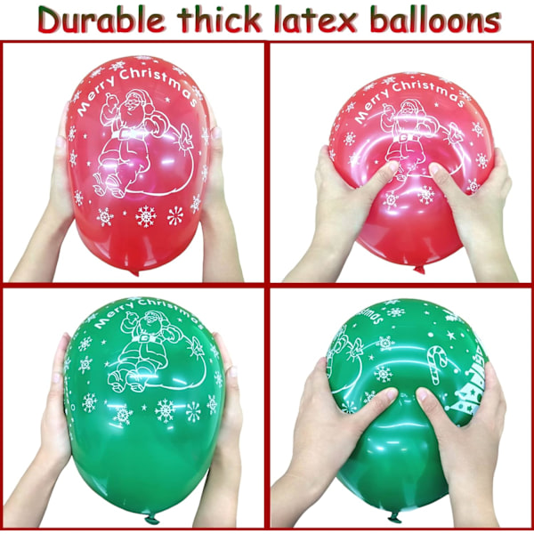 100 st röda och gröna julballonger 12 tum latex helium Xmas Bal
