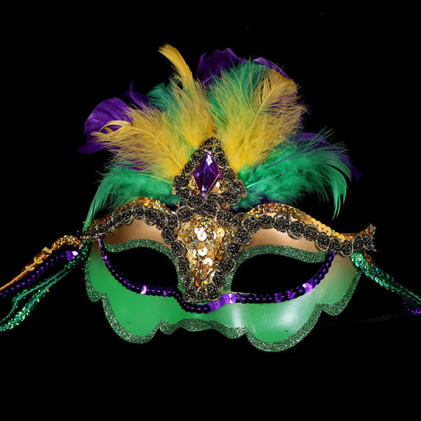 Maskerademaske, Carnival Party Mask, Festkostumetilbehør, Feather Party Mask, Velegnet til Pa