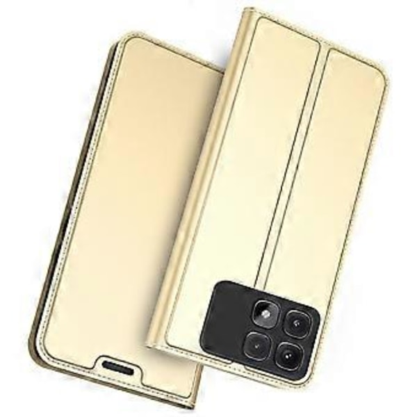 Fodral för Xiaomi Redmi K70 Ultra i PU-läder med kortfack, stativ och magnetiskt lås (Stil C)
