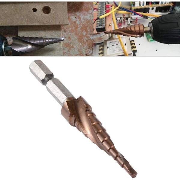 12mm HSS M35 Kobolt Spiralrillede Trinbor med 1/4'' Hex Skaft 9 Størrelser