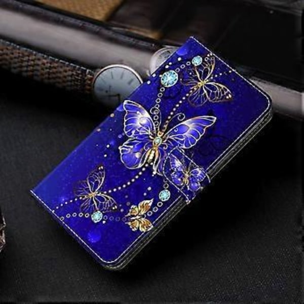 Plånboksfodral för Samsung Galaxy A54 5G, PU-läder 3D-mönstrat stativskyddande telefonfodral (Stil E)