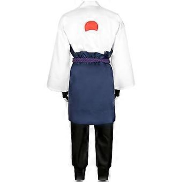 NARUTO Ninja Uchiha Sasuke Cosplay Kostym Set Party Maskerad Halloween Kostym för Vuxen (S Vit)
