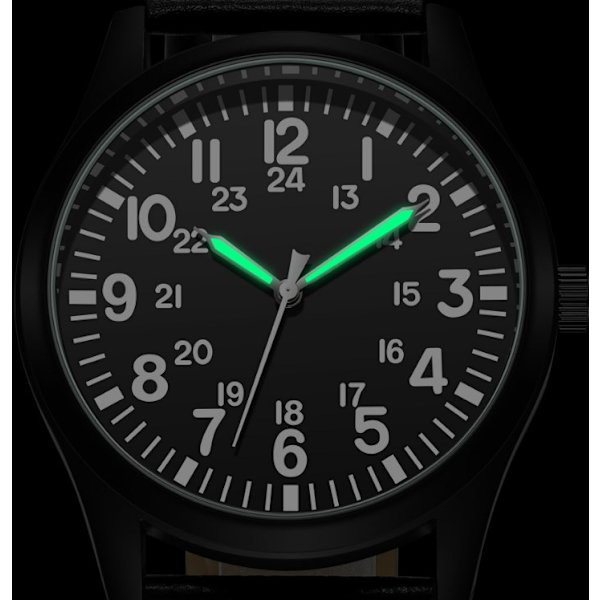 (hvid) Herreur Armbåndsure Vandtæt Analog Design Kronograf Lysende Skive Kalender Mode