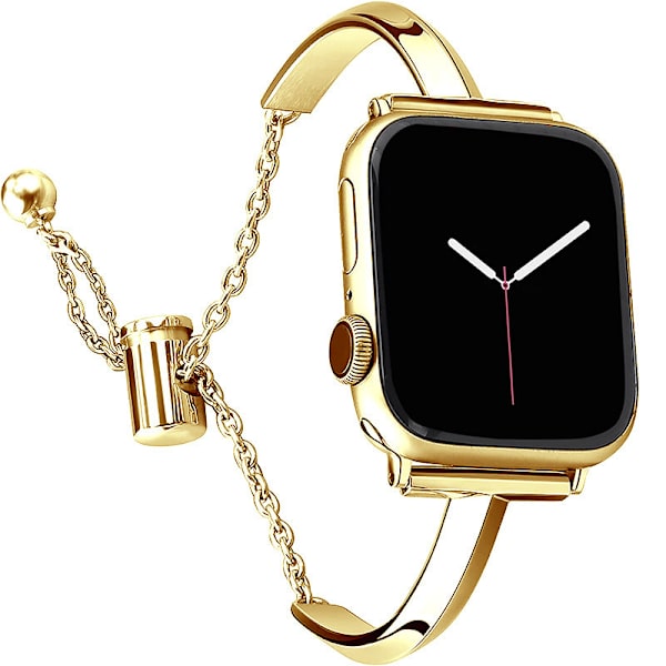 Guld 38/40/41mm, rustfrit stållänk kompatibel med Apple Watch