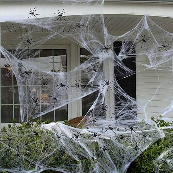 Halloween Stretch Spindelnät Inomhus & Utomhus Spöklikt Spindelnät