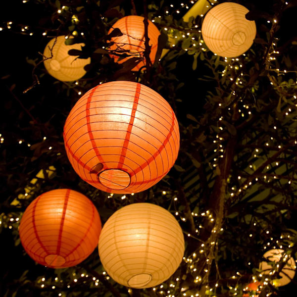 50 stk. Mini LED-lys Balloner papir lanterner lys Gult lys