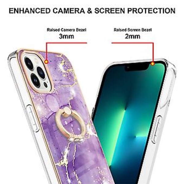 Elektroplettet Marmor IMD TPU-etui for iPhone 15 Pro Max (Lilla 1)
