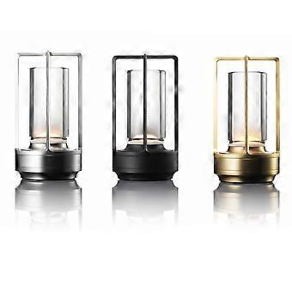 Ambient Light Sett med 2 Trådløse Bordlamper for Soverom med 1500 Mah Oppladbart Batteri og Dimming. (Svart)