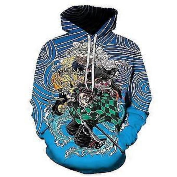 Demon Slayer Anime Print Hættetrøje Hoodies Toppe Pullover Langærmet Hættetrøje Til Mænd Kvinder -NMAOV(S D)