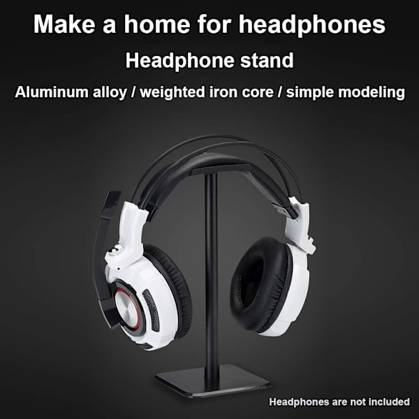 Hodetelefonstativ, Gaming Headset Holder, Skrivebordsholder for øretelefoner, Universell avtakbar aluminiumlegering