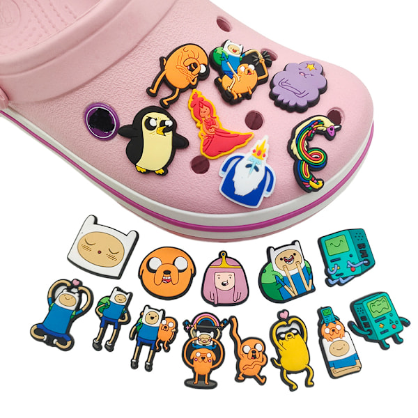 20 st tecknade Adventure Time-skoprylar för Croc-berlocker för