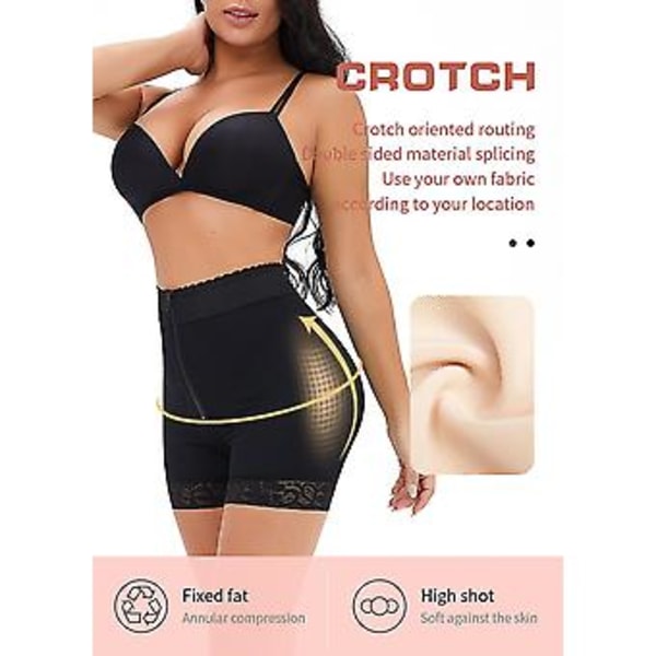 Dam Plus Size Skinny Waist Hip Raise Byxor Spets Stretch Shapewear Byxor ( )