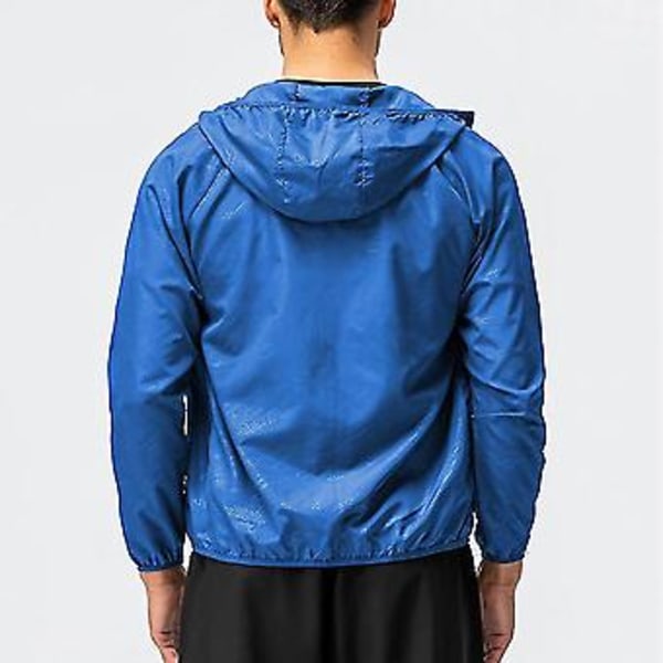 Lett og avslappet jakke for menn, Combat Outdoor Hiking-jakke med hette, yttertøy -r (XL Royal Blue)