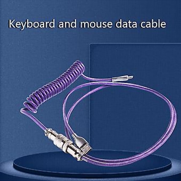 Spiral USB C-kabel för gamingtangentbord Trådbunden mekanisk tangentbords USB-kabel (Rosa)
