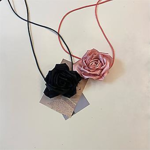 Rose Halskjede for Kvinner Elegant Vev Knyttet Sløyfe Justerbart Kjede Smykker