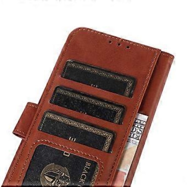 Til Samsung Galaxy S23 FE Stativ Telefonetui PU Læder Koeskindsstruktur Telefonpung Cover (Style D)
