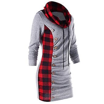 Langærmet pullover-skjorte til kvinder, åndbart materiale, slank og alsidig top til pige, kvinde, mor, kæreste (L Grå) Gray L