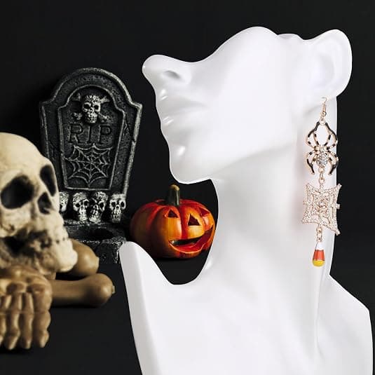 Halloween Vedhæng Øreringe, Gotiske Kvast Dameøreringe - 3