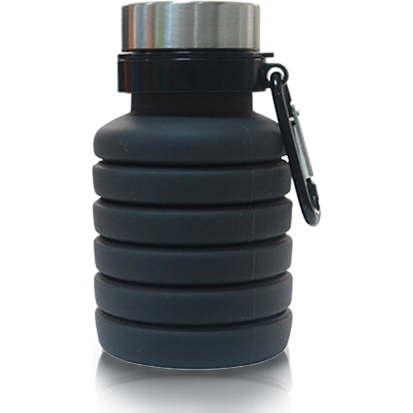 (B)500ml kokoontaitettava silikoninen vesipullo matkustamiseen, retkeilyyn, piknikille, kuntosalille