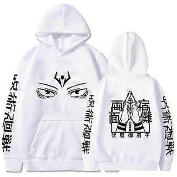 Anime Jujutsu Kaisen Ryomen Sukuna Øyne Hettegenser Menn Kvinner Skjorte Topp -NMAOV(S Hvit)